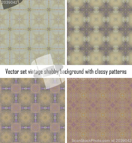 Image of Vector set vintage background classical patterns