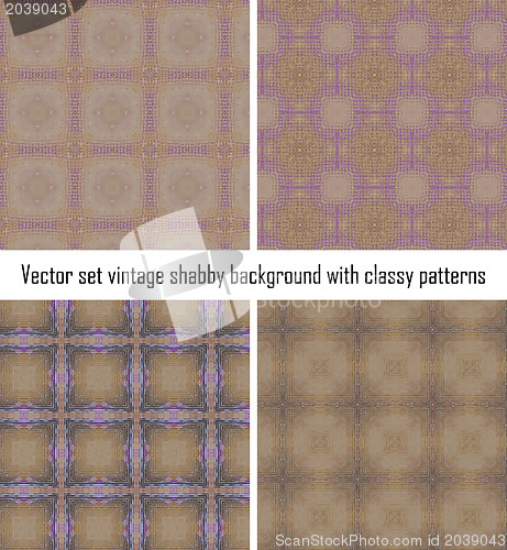Image of Vector set vintage background classical patterns