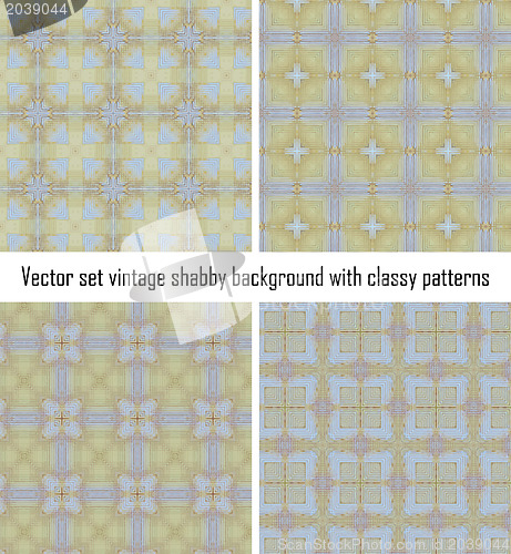 Image of Vector set vintage background classical patterns