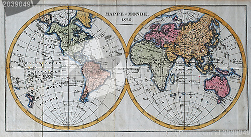 Image of original antique world map