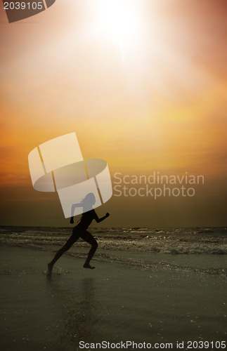 Image of Run in sunset