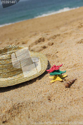 Image of Funny starfishes on the beach 