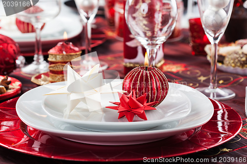 Image of Place setting Christmas with paper star