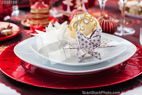 Image of Place setting Christmas with paper star