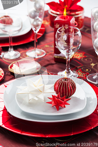 Image of Place setting Christmas with paper star