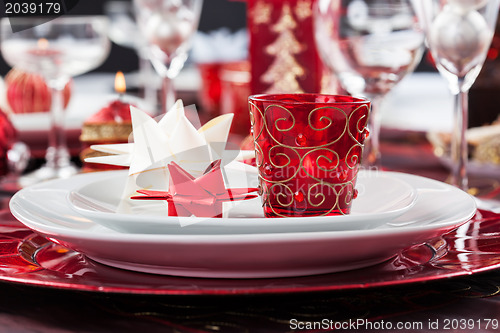Image of Place setting Christmas with paper star
