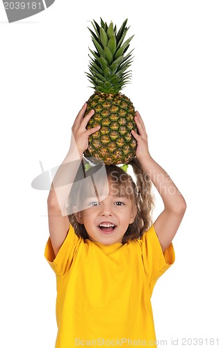 Image of Little girl with pineapple