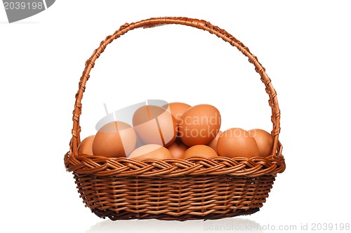 Image of Eggs in wicker basket