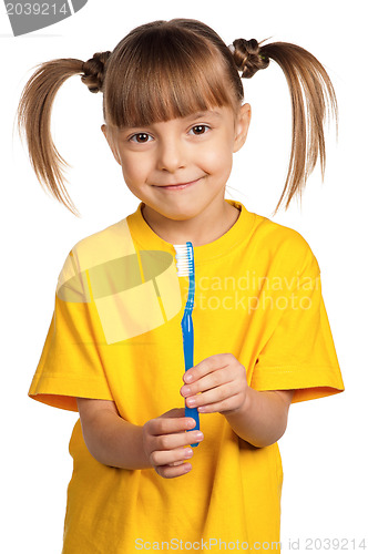 Image of Girl with tooth brush