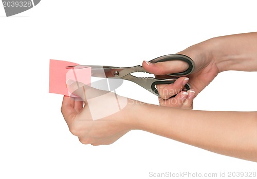 Image of Hand with scissors