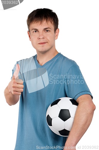 Image of Man with classic soccer ball