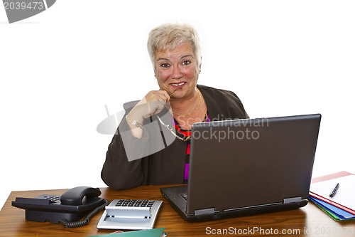 Image of Female senior with laptop