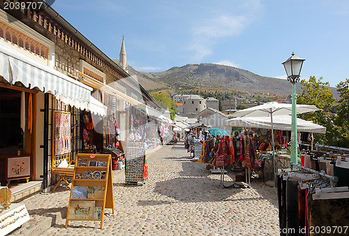 Image of  bazaar street of Mostar city