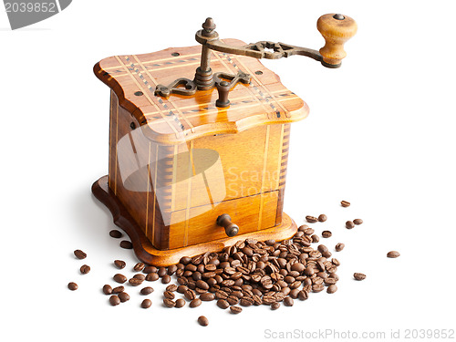 Image of antique coffee mill