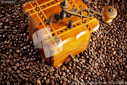 Image of antique coffee mill