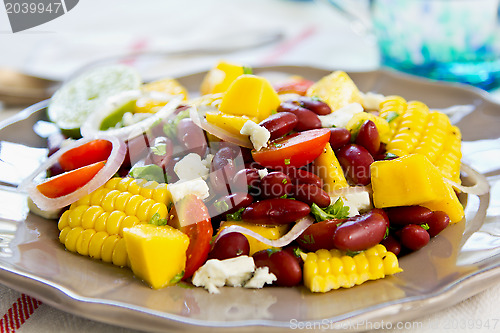 Image of Beans with  Mango and Feta cheese salad