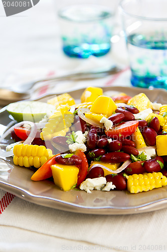 Image of Beans with  Mango and Feta cheese salad