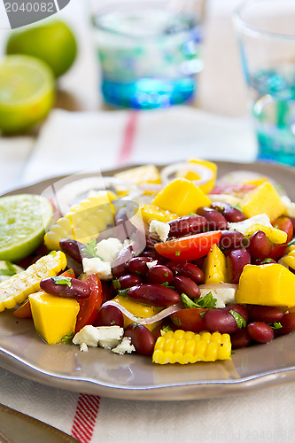 Image of Beans with  Mango and Feta cheese salad