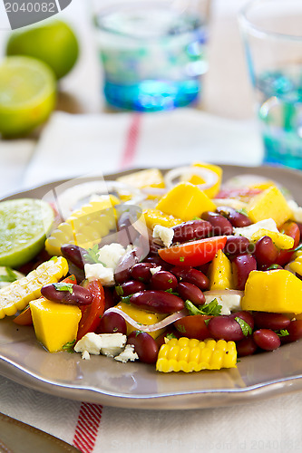 Image of Beans with  Mango and Feta cheese salad