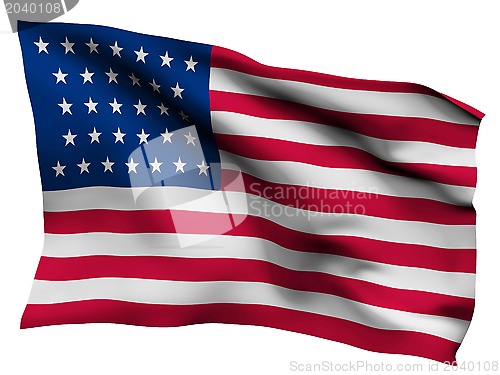 Image of USA flag background, isolated on white