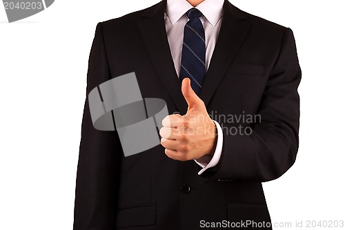 Image of Businessman with thumb up gesture