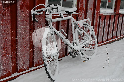 Image of Bicycles in snow