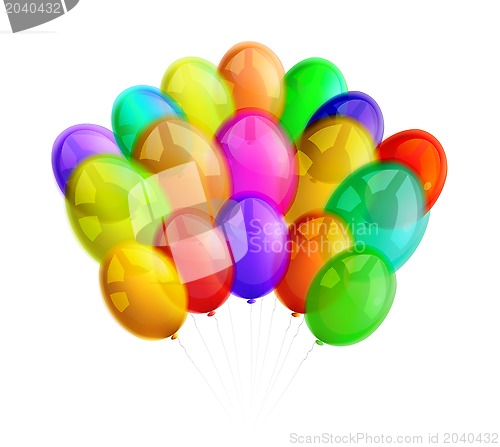 Image of Multicolor balloons on white background