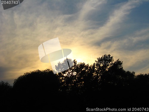 Image of Evening landscape with clouds