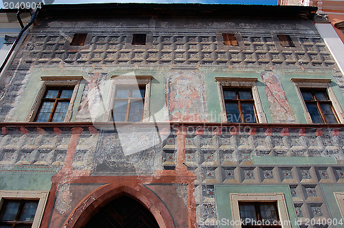 Image of Medieval house with wall painting