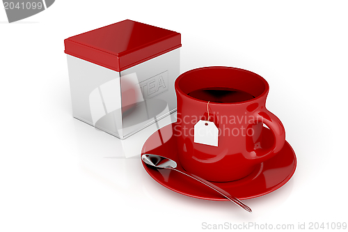 Image of Tea cup and metal box