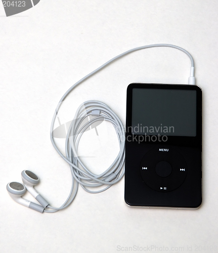 Image of Mp3 player with head phones