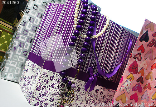 Image of Shopping packets and glamour accessories