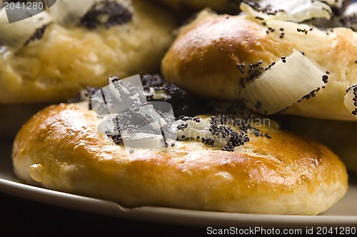 Image of Cebularze - traditional polish cake with onion and poppy seed