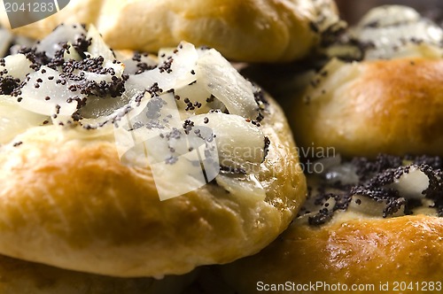 Image of Cebularze - traditional polish cake with onion and poppy seed