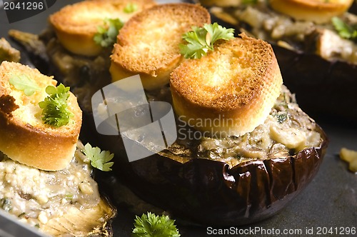 Image of Baked stuffed eggplant