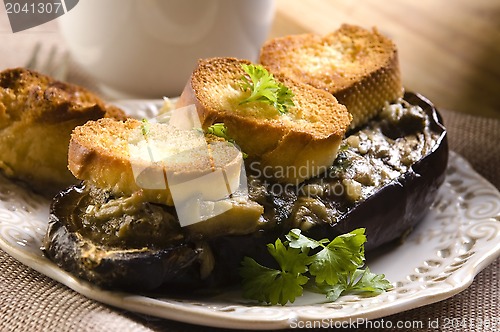 Image of Baked stuffed eggplant