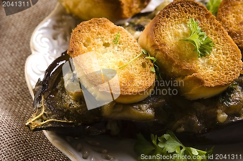 Image of Baked stuffed eggplant