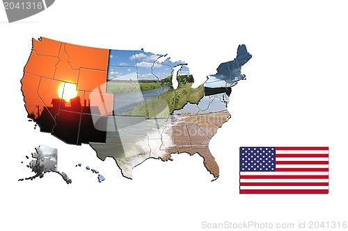 Image of The map of the sides of USA