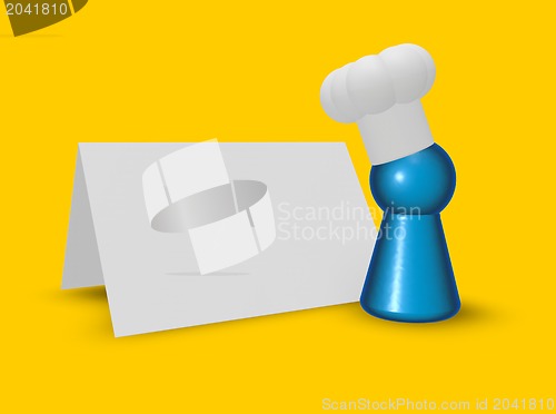Image of cook and blank card