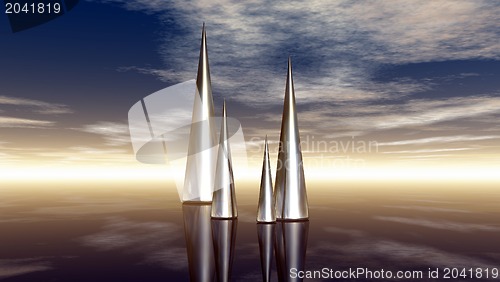 Image of metal cones