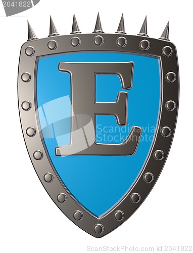 Image of shield with letter 