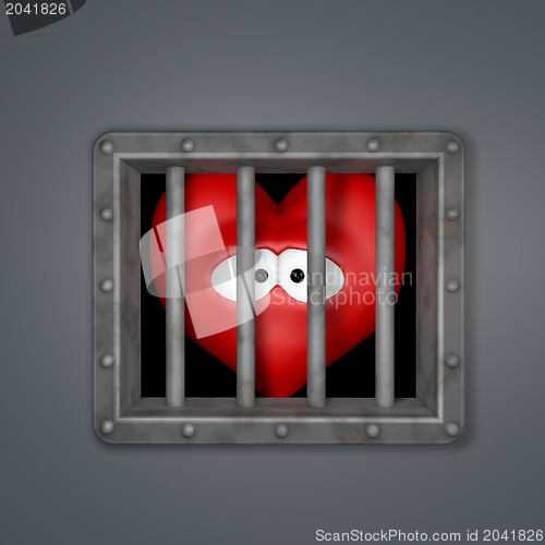 Image of heart in prison