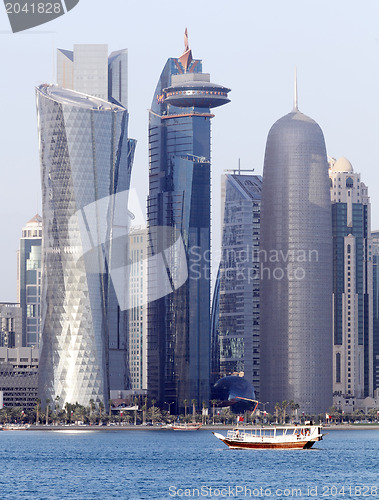 Image of Dhow and Doha towers