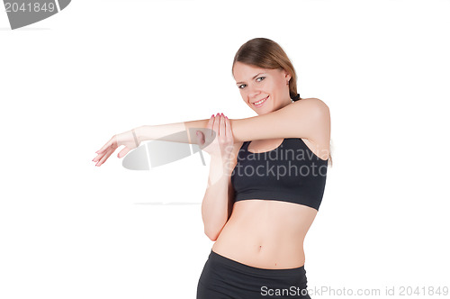 Image of Fitness woman doing exercises