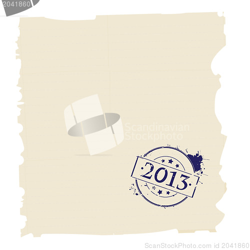 Image of 2013 stamp on paper