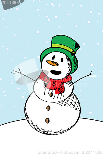 Image of Happy snow man sketch