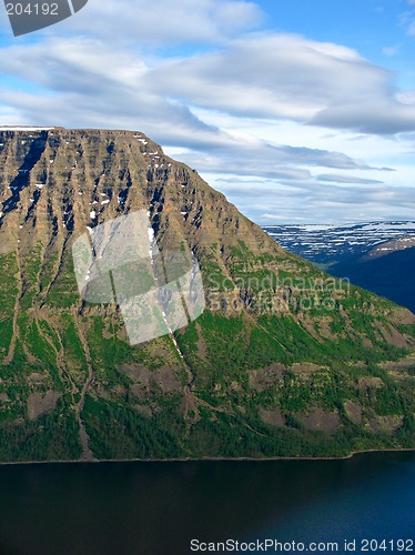 Image of Lake and mountains  of Putorana plateau - aerial view