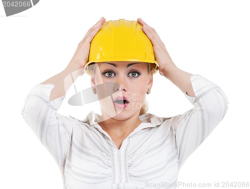 Image of Girl with hard hat