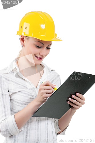 Image of Girl with hard hat