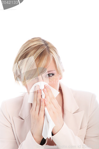 Image of Woman with a cold or hay fever